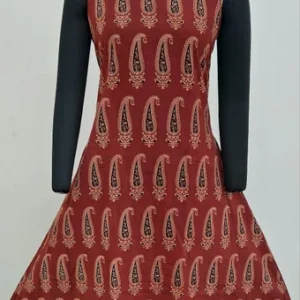 Cotton Hand Block Sleeveless Ajrakh Frock