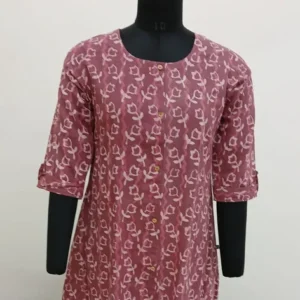 Cotton Hand Block Straight Cut Kashish Print Kurti